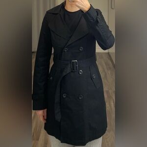 Pimkie Black Trench Coat XS Belted